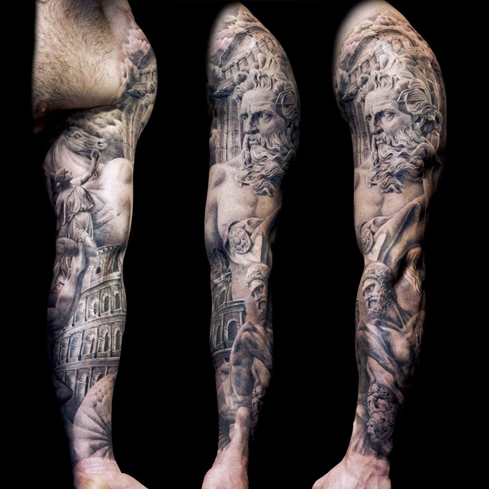 Greek mythology tattoo sleeve